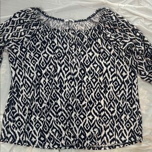 Notations navy white 3x comfort shirt top